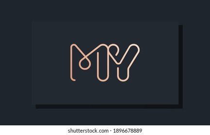 Letra mínima inicial del clip MI logotipo. Este logotipo se inspira en el tipo de clip.Será adecuado para qué empresa o marca inician esos iniciales.