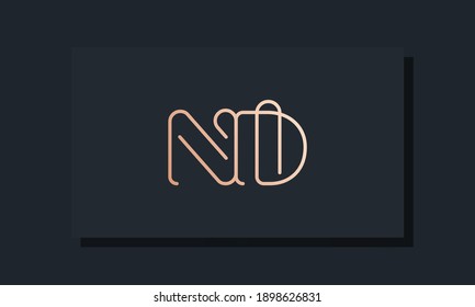 Letras iniciales mínimas de clip con logo ND. Este logotipo se inspira en el tipo de clip.Será adecuado para qué empresa o marca inician esos iniciales.