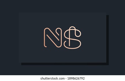 Letras iniciales mínimas del clip logotipo de NS. Este logotipo se inspira en el tipo de clip.Será adecuado para qué empresa o marca inician esos iniciales.