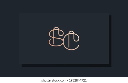 Minimal clip initial letter SC logo. This logo inspiration from clip typeface.It will be suitable for which company or brand name start those initial.
