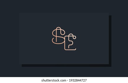 Logo de la letra inicial del clip mínimo SE. Este logotipo se inspira en el tipo de clip.Será adecuado para qué empresa o marca inician esos iniciales.