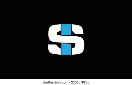  Minimal clip initial letter SI logo 