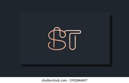 Minimal clip initial letter ST logo. This logo inspiration from clip typeface.It will be suitable for which company or brand name start those initial.