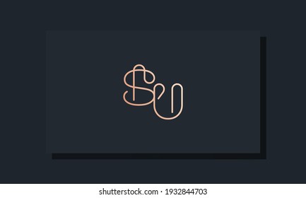 Minimal clip initial letter SU logo. This logo inspiration from clip typeface.It will be suitable for which company or brand name start those initial.