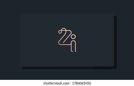 Minimal clip initial letter ZI logo. This logo inspiration from clip typeface.It will be suitable for which company or brand name start those initial.