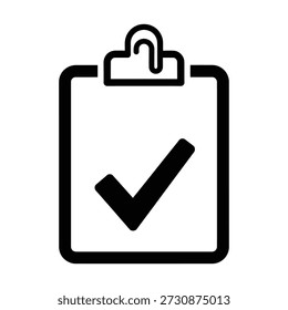 Portapapeles mínimo con el ícono de marca de verificación para tareas Aprobación productividad

