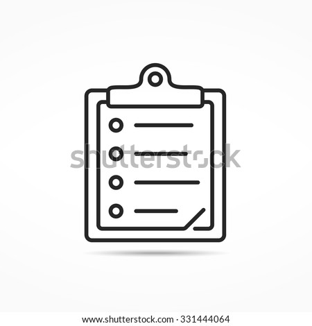 Minimal clipboard line icon, vector eps10 illustration