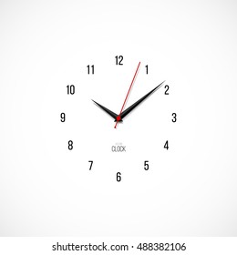 Minimal Clock Design on white background. Clock Icon. Time is Ticking Concept. Vector illustration