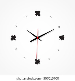Minimal Clock Design on white background. Vector illustration