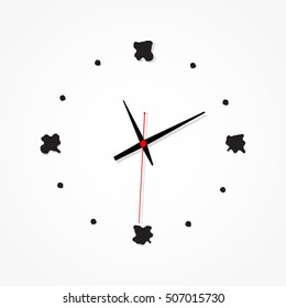 Minimal Clock Design on white background. vector