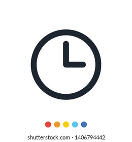 Minimal clock icon,Analog clock,Vector and Illustration.