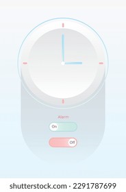 minimal clock ui design. Ilustration vecor.