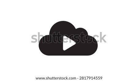 Minimal cloud play icon representing media playback and streaming control
