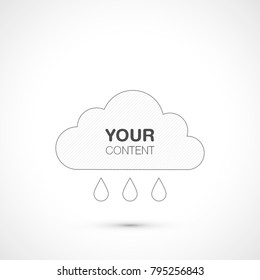 Minimal cloud shape text box design vector eps 10
