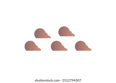 Minimale Wolkenformen in einem einfachen Design mit einem weichen Farbverlauf auf weißem Hintergrund.