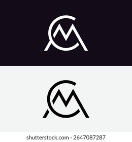 Mínimo CM MC monograma logotipo com estilo alfabeto limpo para marca de negócios e design de identidade.