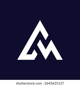 Minimal CM or AM monogram letter logo design for modern branding and professional business identity.