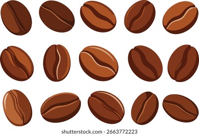 Vector mínimo del Clipart de los granos de café aislado en fondo transparente