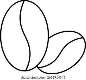 Minimal coffee beans stroke icon perfect for cafe branding, packaging, food apps, websites, and menu designs