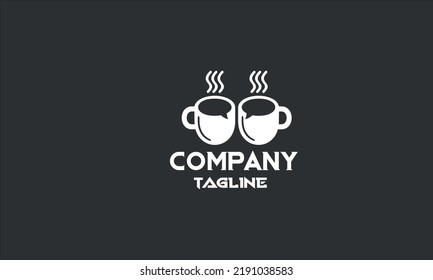 minimal coffee chat logo template