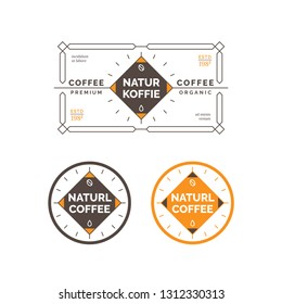 Minimal coffee label and badge. Vintage coffee badge and label. Vector emblem coffee design