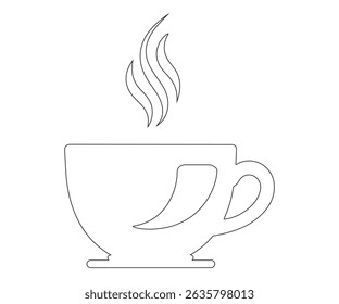 Minimal Coffee Logo Vector – Hot Beverage Cup Silhouette Design
