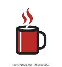 Caneca de café mínima com ícone de vapor