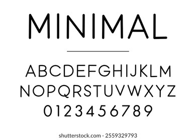 Minimal college font. Vintage sport font in american style for football, baseball or basketball logos and t-shirt. Athletic department typeface, varsity style font. Vector