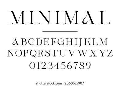 Minimal college font. Vintage sport font in american style for football, baseball or basketball logos and t-shirt. Athletic department typeface, varsity style font. Vector	
