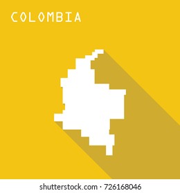 minimal colombia map design; square map concept

