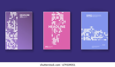 Minimal color covers design. Geometric circle halftone background. Vector illustration.