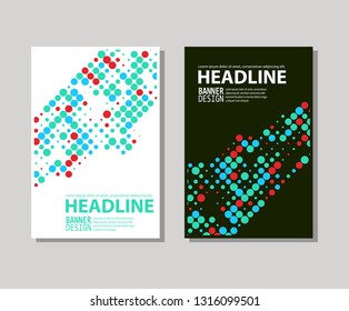 Minimal color covers designset. Geometric circle halftone colour background. Vector illustration.