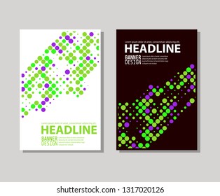 Minimal color covers designset. Geometric circle halftone colour background. Vector illustration.
