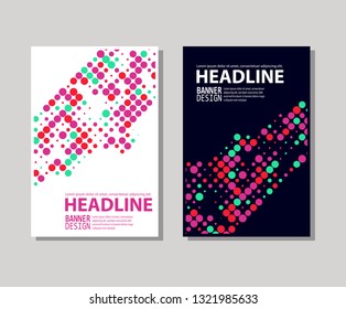 Minimal color covers designset. Geometric circle halftone colour background. Vector illustration.