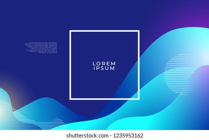 Minimal color liquid background. Dynamic shapes composition.