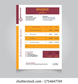 Minimal Color variation Business Invoice Template