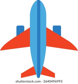 Minimal Colored Flat Airplane Vector Illustration Design for Global Navigation