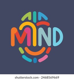 Minimal colorful Brain Logo Design