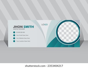 Minimal colorful and Business Email signature design template, Modern and minimalist layout. personal social media cover, Email signature template for corporate society.