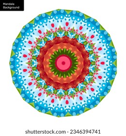 Minimal colorful flower mandala vector illustration template. Ethnic mandala with colorful tribal ornament. Round Ornament Pattern. Vintage decorative element. Coloring book page cover. EPS 10 Vector