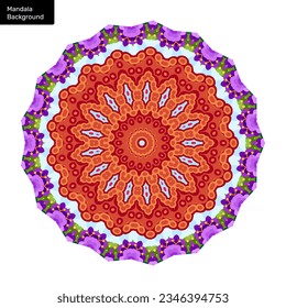 Minimal colorful flower mandala vector illustration template. Ethnic mandala with colorful tribal ornament. Round Ornament Pattern. Vintage decorative element. Coloring book page cover. EPS 10 Vector