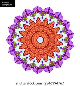 Minimal colorful flower mandala vector illustration template. Ethnic mandala with colorful tribal ornament. Round Ornament Pattern. Vintage decorative element. Coloring book page cover. EPS 10 Vector