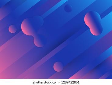Minimal, colorful geometric background. Liquid lamp morphing holographic shapes. Dynamic abstract shape composition. Eps10 vector. 