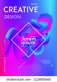 Minimal colorful gradient background cover. Modern poster design abstract fluid shapes composition. Eps10 vector.