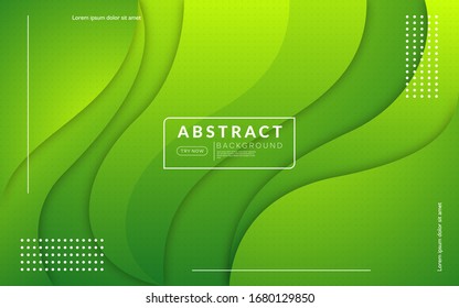Fondo verde minimalista con forma dinámica. Fondo vectorial abstracto moderno.