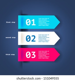 Minimal colorful infographics elements. Vector elements with dark blue background. Parts of infographic.