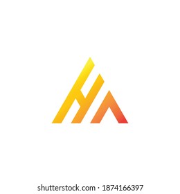Minimal and Colorful ‍HA letter company logo icon design template vector