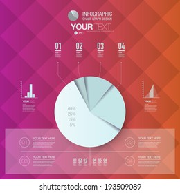 Minimal colorful percentage diagram design can be used for workflow layout, diagram, chart, pie, number options, presentation, web design. Eps 10 stock vector illustration