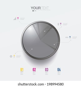 Minimal colorful percentage diagram design  can be used for workflow layout, number options, web design.  Eps 10 stock vector illustration