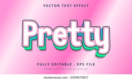 Minimal Colorful Pretty Editable Text Effect Design Template. Effect Saved In Graphic Style